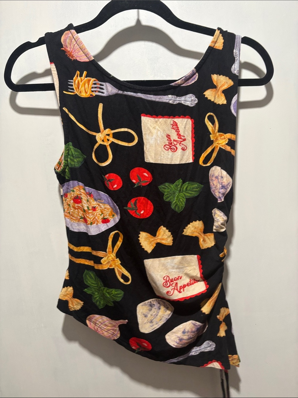 LISA SAYS GAH Erin Buon Appetito sleeveless Asymetrical stretch tank top small - Picture 6 of 6